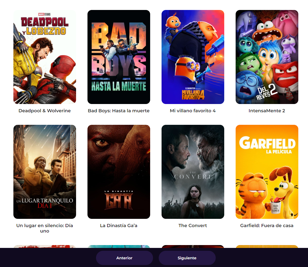 Movies API web application screenshot
